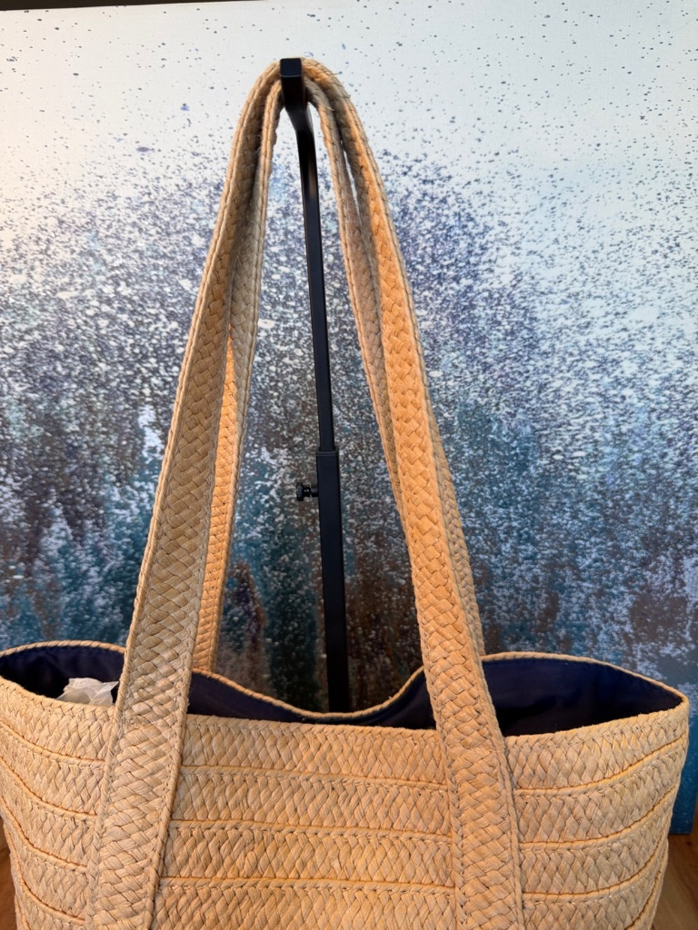 Draper James Coastal Chic Everyday Woven Straw Tote Natural (VGUC) - Picture 9 of 17
